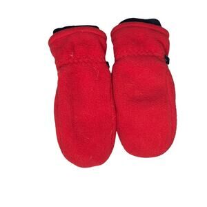 Lands end pink fleece mittens size small